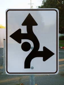 Sign with multiple turns.
