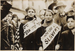 Image of Labour Bund campaign against child wage slavery.